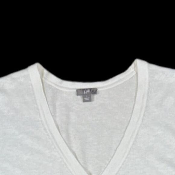 J.Jill White Button-Down Short Sleeve Top | Size L - Picture 3 of 4